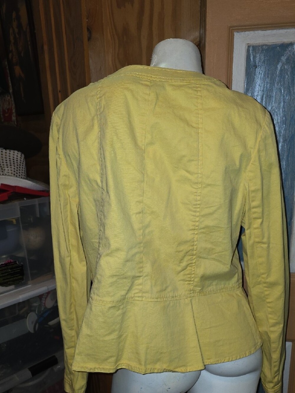 Talbots Yellow Round-Neck Button-Front Utility Jacket - Picture 2 of 4